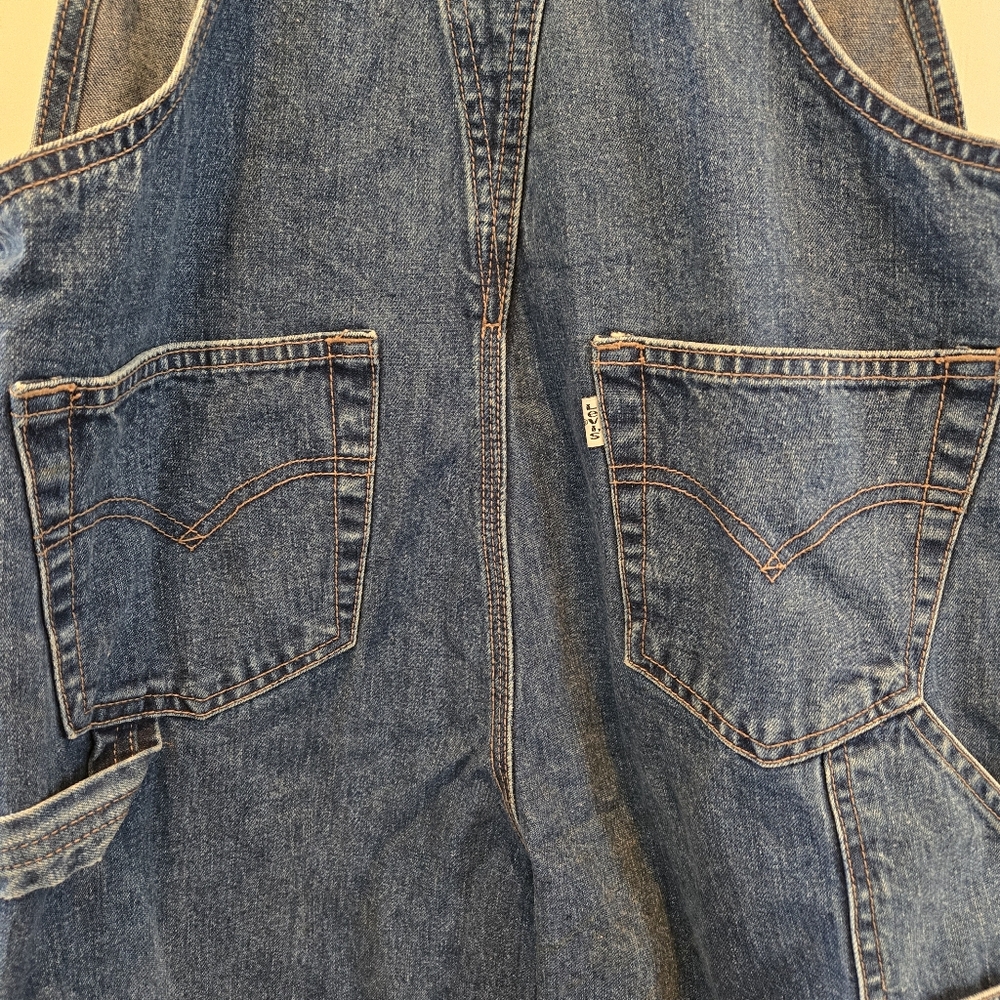 Vintage 90s Levi Strauss & Co Overalls S Medium Blue Wash 100% Cotton Denim - Picture 9 of 11